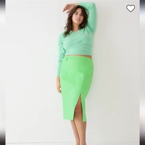 J.Crew, Stretch Linen-Blend Midi Pencil Skirt. S/4.